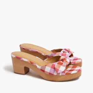 J. Crew Bohemian Printed bow-heel mules with Bow NWOB Size 8